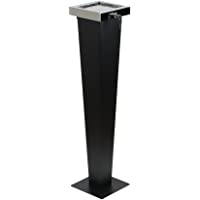 ADORINI Cenicero de pie de diseño - 3 en 1 - Utilizable en interiores y exteriores Cenicero negro y plateado de 94 cm de…